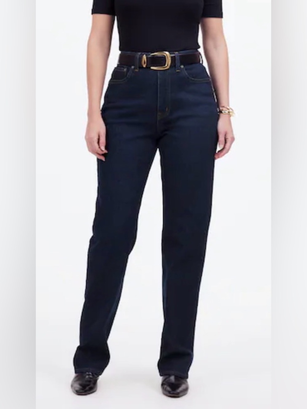 Madewell Curvy ‘90s Straight Dark Blue Jeans